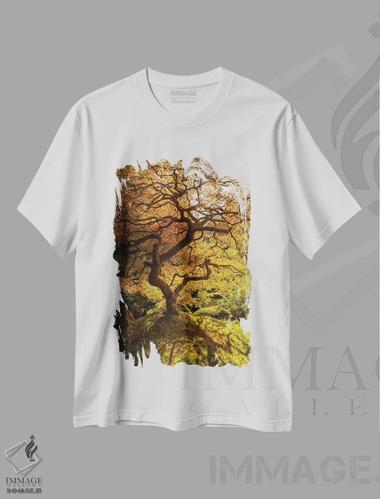 تیشرت سفید طرح دار درخشان، مدیوم اثر داستین لِفور | immage.ir