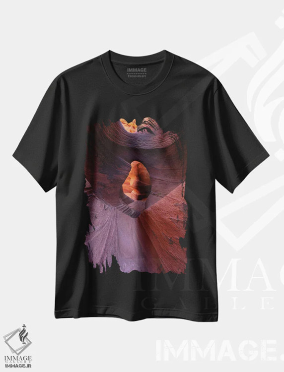 تیشرت مشکی طرح دار بطنی، مدیوم اثر داستین لِفور | فروشگاه ایماژ