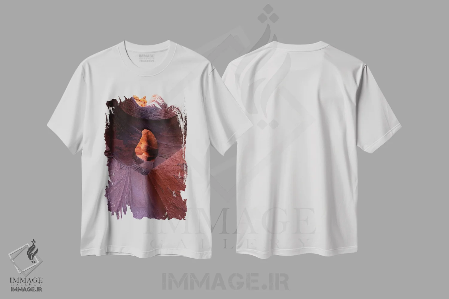 تیشرت سفید طرح دار بطنی، مدیوم اثر داستین لِفور | immage.ir