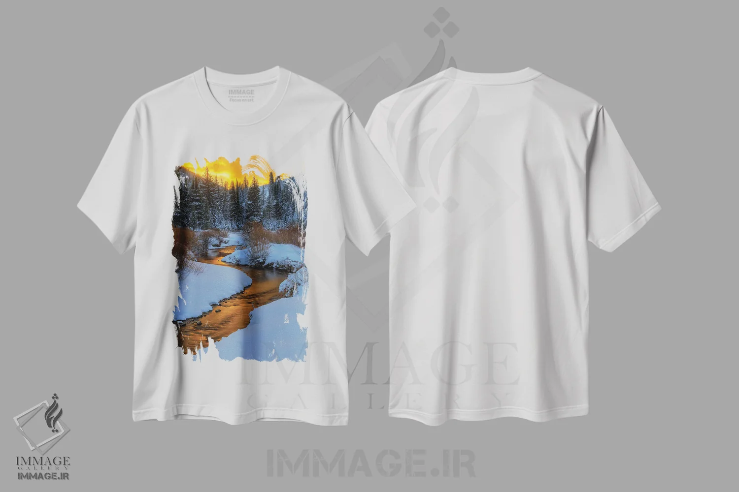 تیشرت سفید طرح دار سکوت طلایی، مدیوم اثر داستین لِفور | immage.ir