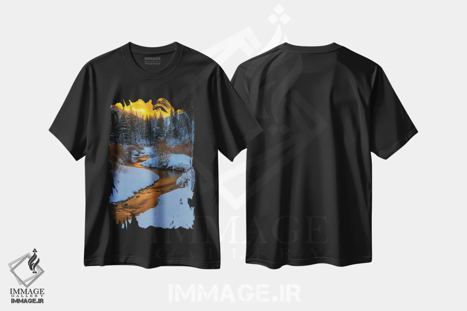 تیشرت مشکی طرح دار سکوت طلایی، مدیوم اثر داستین لِفور | فروشگاه ایماژ