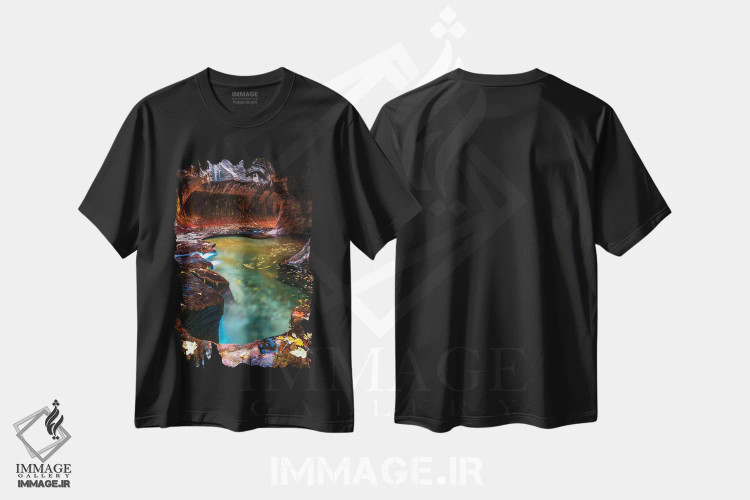 تیشرت مشکی طرح دار مترو، مدیوم اثر داستین لِفور | فروشگاه ایماژ