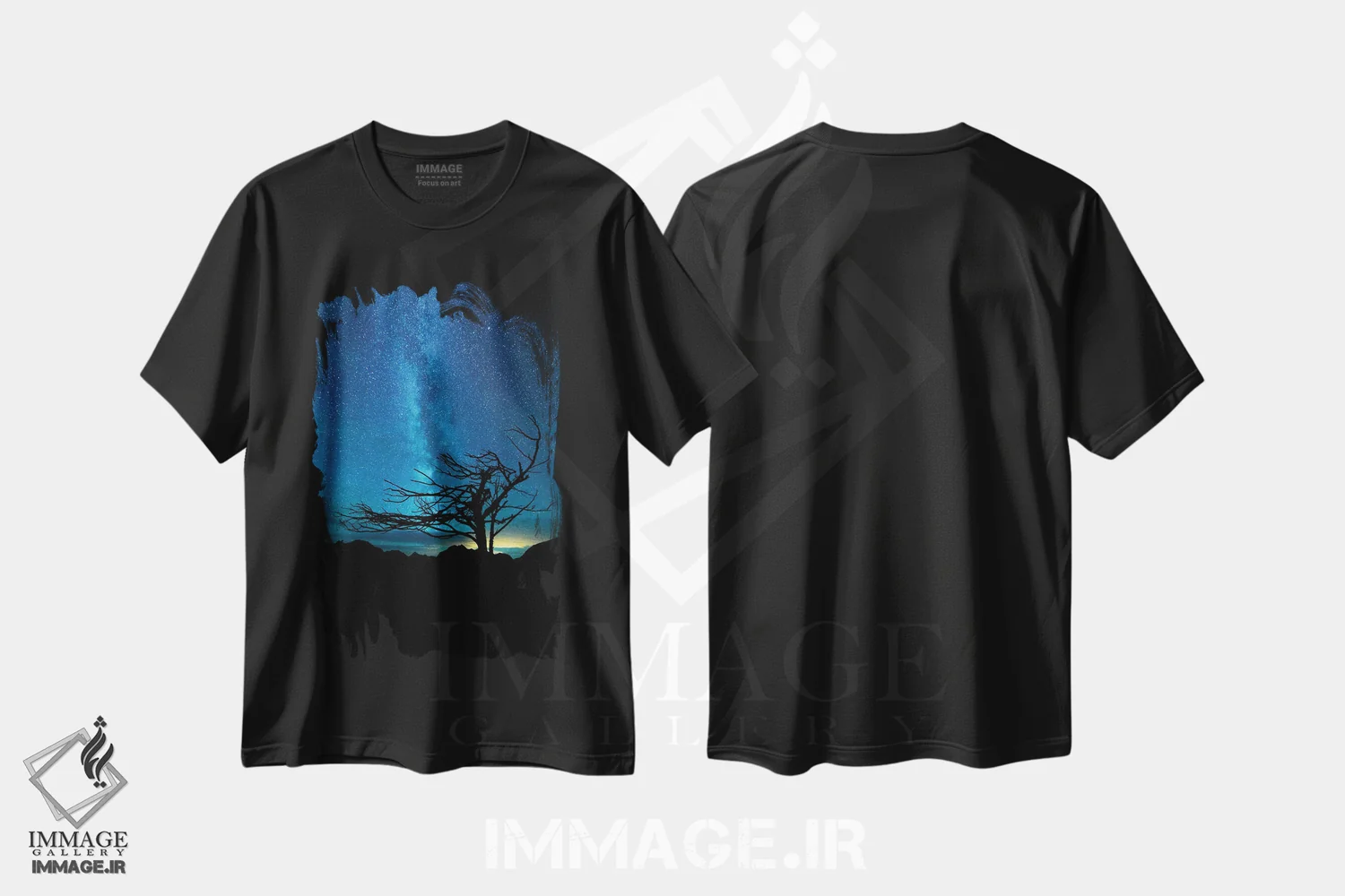 تیشرت مشکی طرح دار جارو شده با باد، مدیوم اثر داستین لِفور | immage.ir