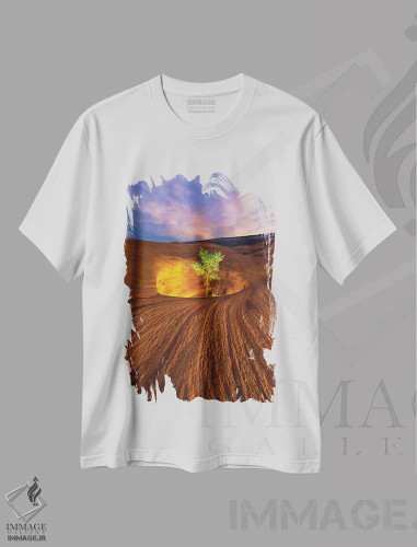تیشرت سفید طرح دار نور درونی، مدیوم اثر داستین لِفور | فروشگاه ایماژ