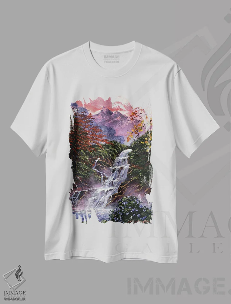 تیشرت سفید طرح دار آوای آرامش، هنر فاخر معاصر اثر دیوید لوید گلوور | immage.ir