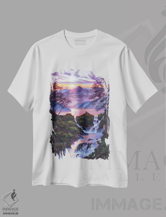 تیشرت سفید طرح دار لحظهٔ آرامش، هنر فاخر معاصر اثر دیوید لوید گلوور | immage.ir