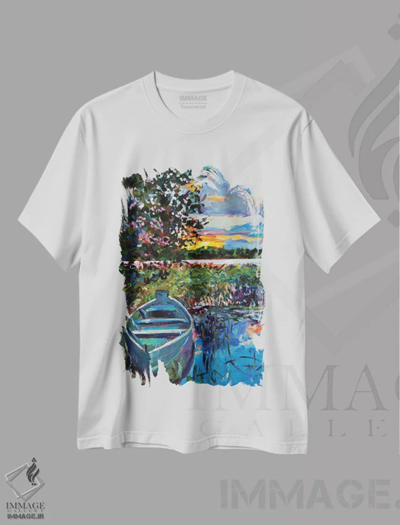 تیشرت سفید طرح دار پایان روز، دکور کلبه و لژ اثر دیوید لوید گلوور | immage.ir