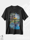 تیشرت مشکی طرح دار پایان روز، دکور کلبه و لژ اثر دیوید لوید گلوور | فروشگاه ایماژ
