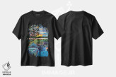 تیشرت مشکی طرح دار پایان روز، دکور کلبه و لژ اثر دیوید لوید گلوور | فروشگاه ایماژ
