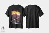 تیشرت مشکی طرح دار غروب بر فراز گرند تتونز، هنر فاخر معاصر اثر دیوید لوید گلوور | immage.ir