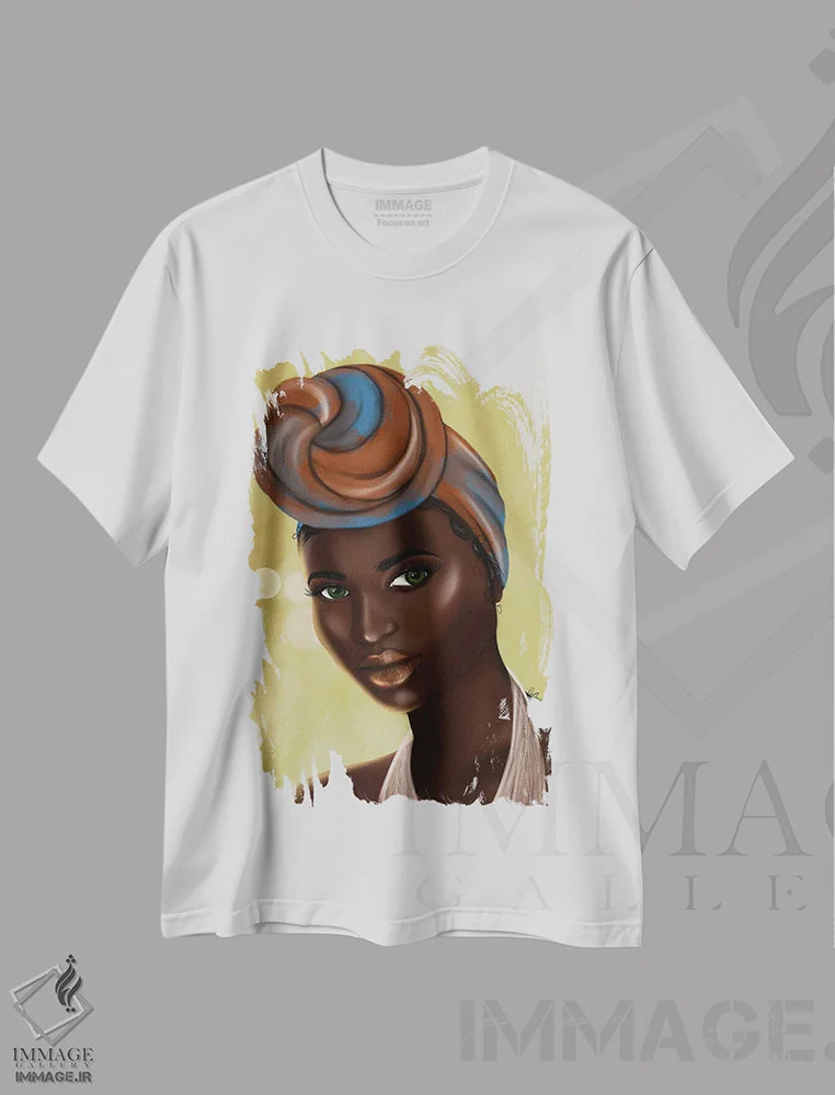تیشرت سفید طرح دار جادوی دختر سیاه پوست، هنر آمریکایی آفریقایی تبار اثر دی لاشه آرتیستری | فروشگاه ایماژ