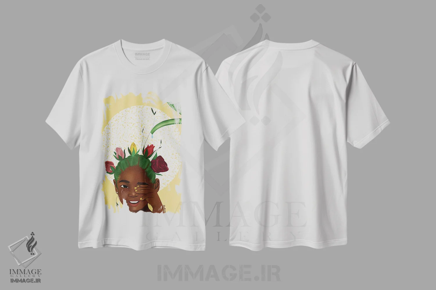 تیشرت سفید طرح دار ریشه ها را بشناس، هنر آمریکایی آفریقایی تبار اثر دی لاشه آرتیستری | فروشگاه ایماژ