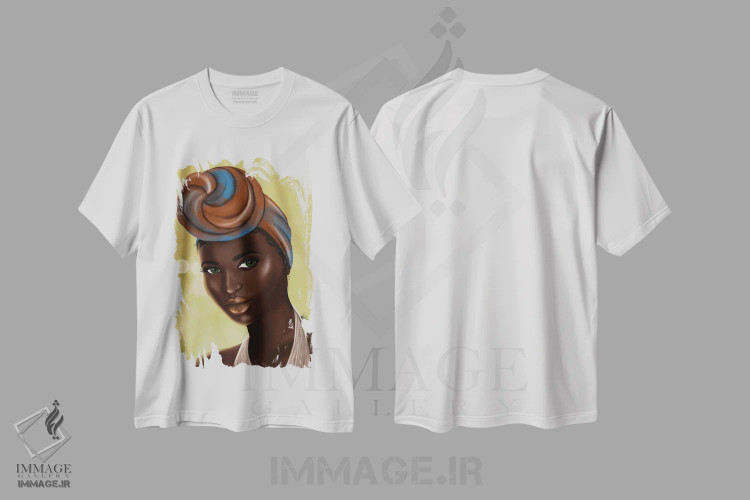 تیشرت سفید طرح دار جادوی دختر سیاه پوست، هنر آمریکایی آفریقایی تبار اثر دی لاشه آرتیستری | فروشگاه ایماژ