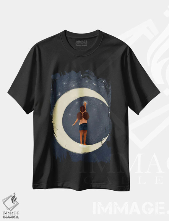 تیشرت مشکی طرح دار ستارهٔ بیلی، هنر آمریکایی آفریقایی تبار اثر دی لاشه آرتیستری | فروشگاه ایماژ