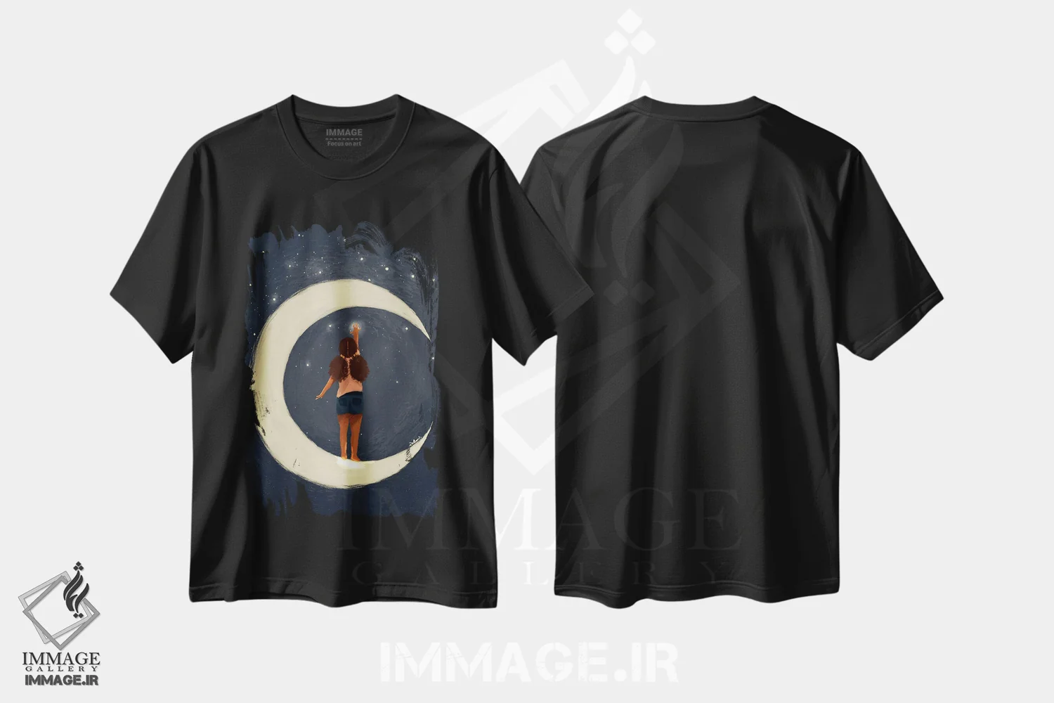 تیشرت مشکی طرح دار ستارهٔ بیلی، هنر آمریکایی آفریقایی تبار اثر دی لاشه آرتیستری | فروشگاه ایماژ