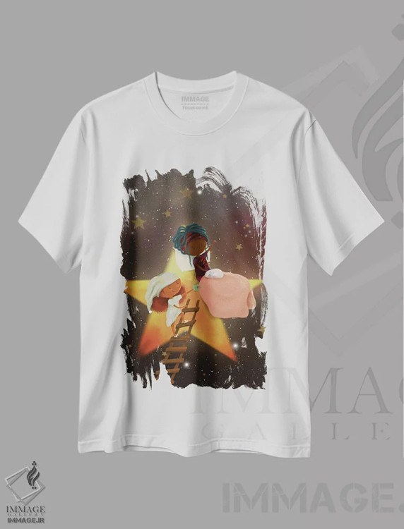 تیشرت سفید طرح دار خیلی خوشحال، هنر آمریکایی آفریقایی تبار اثر دی لاشه آرتیستری | immage.ir