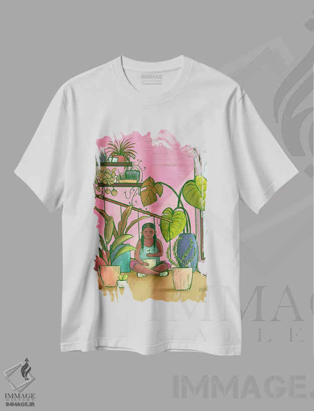 تیشرت سفید طرح دار پرورش یافته، هنر آمریکایی آفریقایی تبار اثر دی لاشه آرتیستری | فروشگاه ایماژ