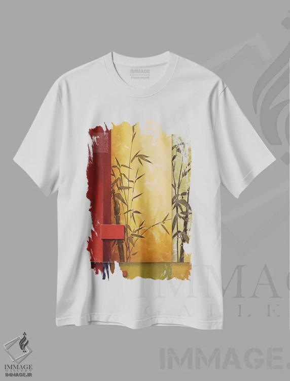 تیشرت سفید طرح دار رقص در باغ، دکور آسیایی اثر دان لی -لگر | immage.ir