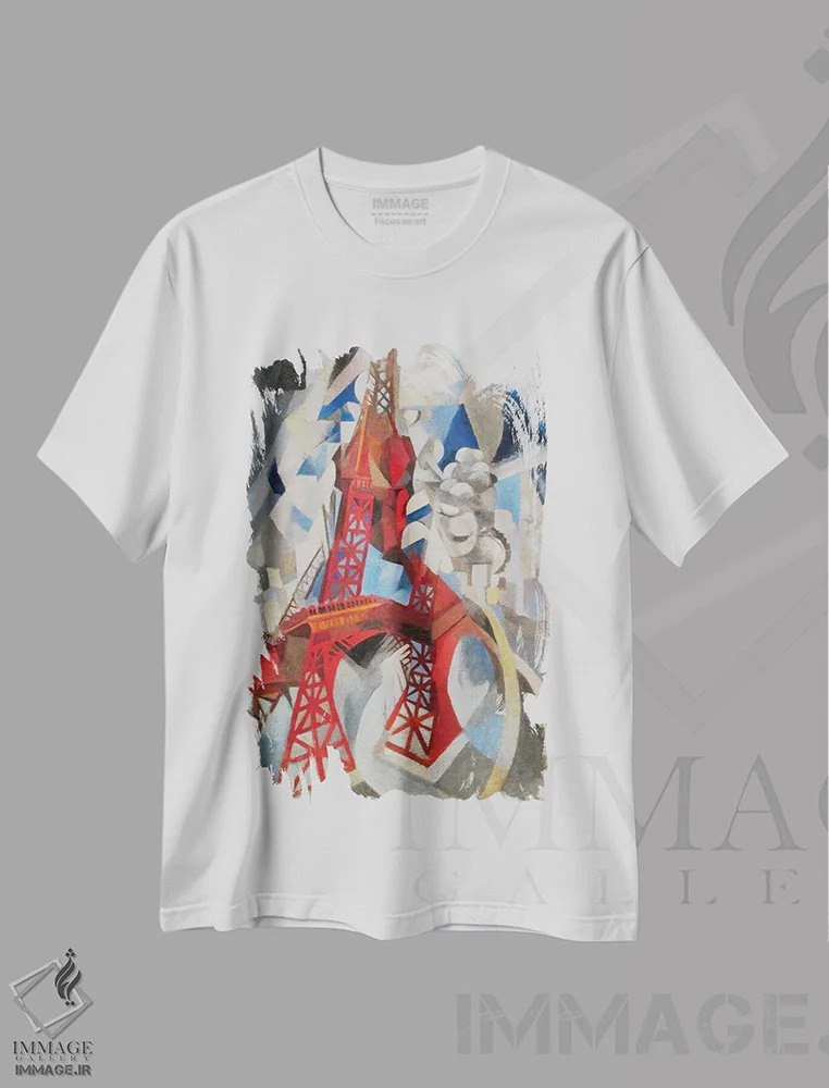 تیشرت سفید طرح دار برج سرخ، ۱۹۱۱-۱۲، دکور معاصر اثر رابرت دولونه | immage.ir