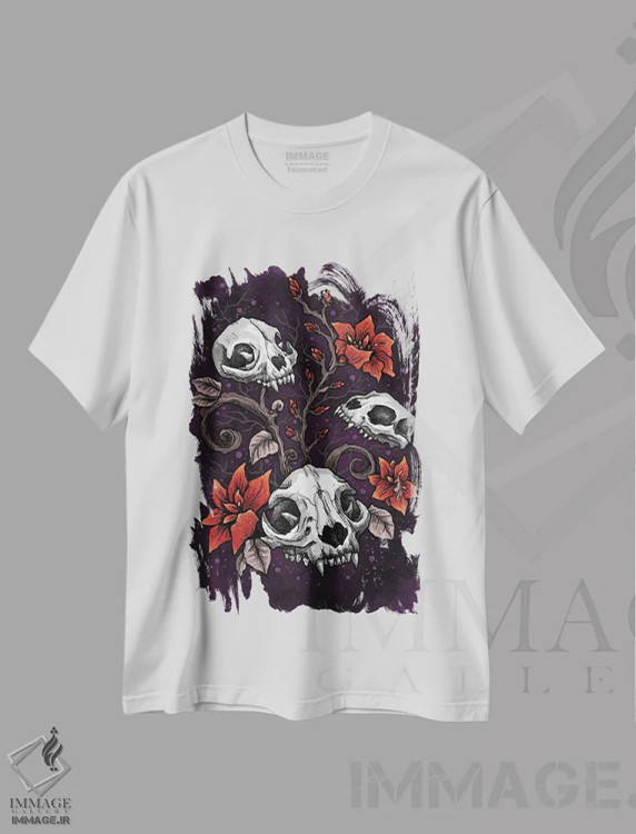 تیشرت سفید طرح دار مرگ دوست داشتنی، دکوراسیون جایگزین اثر دیانا لوین | فروشگاه ایماژ
