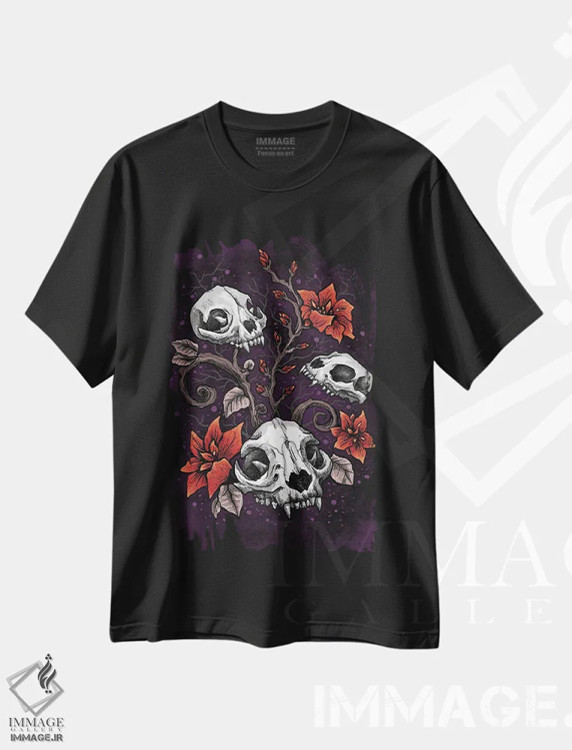 تیشرت مشکی طرح دار مرگ دوست داشتنی، دکوراسیون جایگزین اثر دیانا لوین | immage.ir