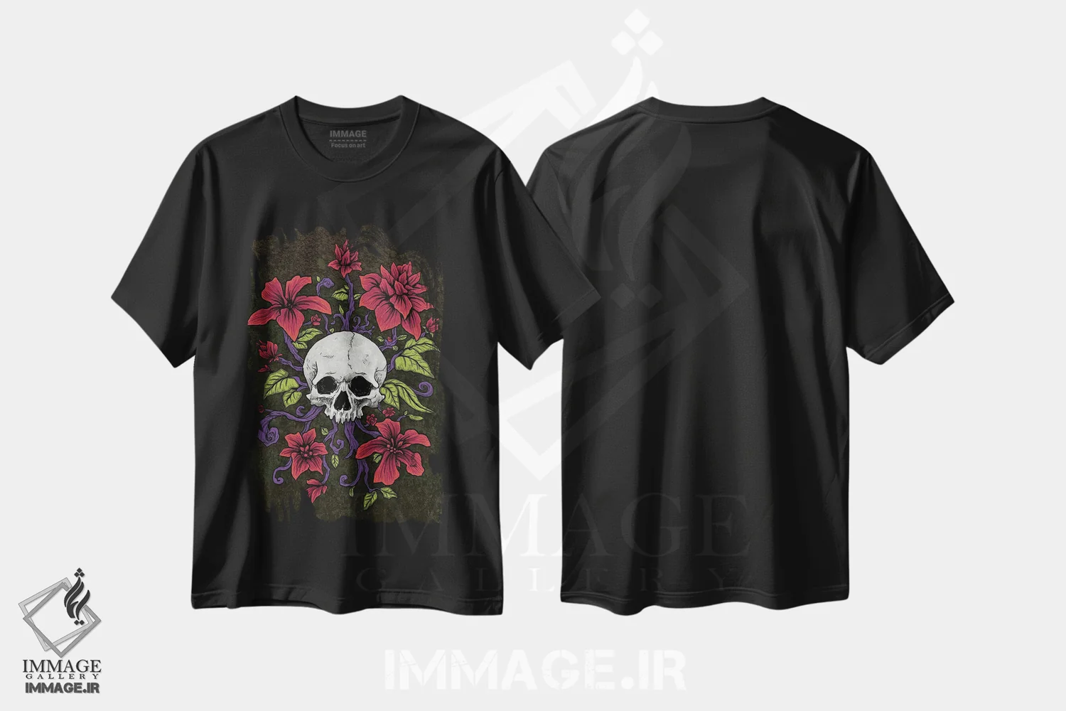 تیشرت مشکی طرح دار زیبایی مرگبار، دکوراسیون جایگزین اثر دیانا لوین | فروشگاه ایماژ