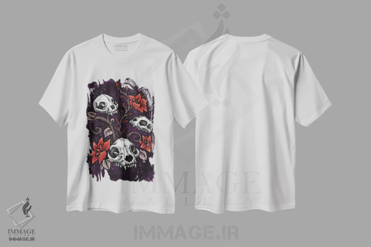 تیشرت سفید طرح دار مرگ دوست داشتنی، دکوراسیون جایگزین اثر دیانا لوین | فروشگاه ایماژ