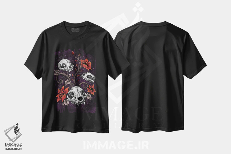 تیشرت مشکی طرح دار مرگ دوست داشتنی، دکوراسیون جایگزین اثر دیانا لوین | immage.ir