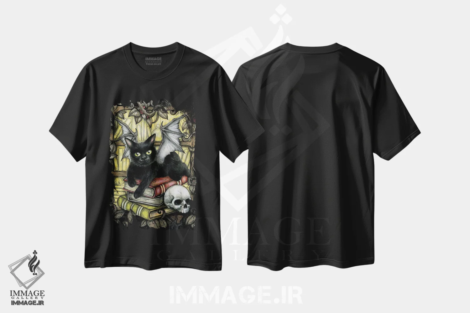 تیشرت مشکی طرح دار تعقیب کنندهٔ شب، دکوراسیون جایگزین اثر دیانا لوین | immage.ir