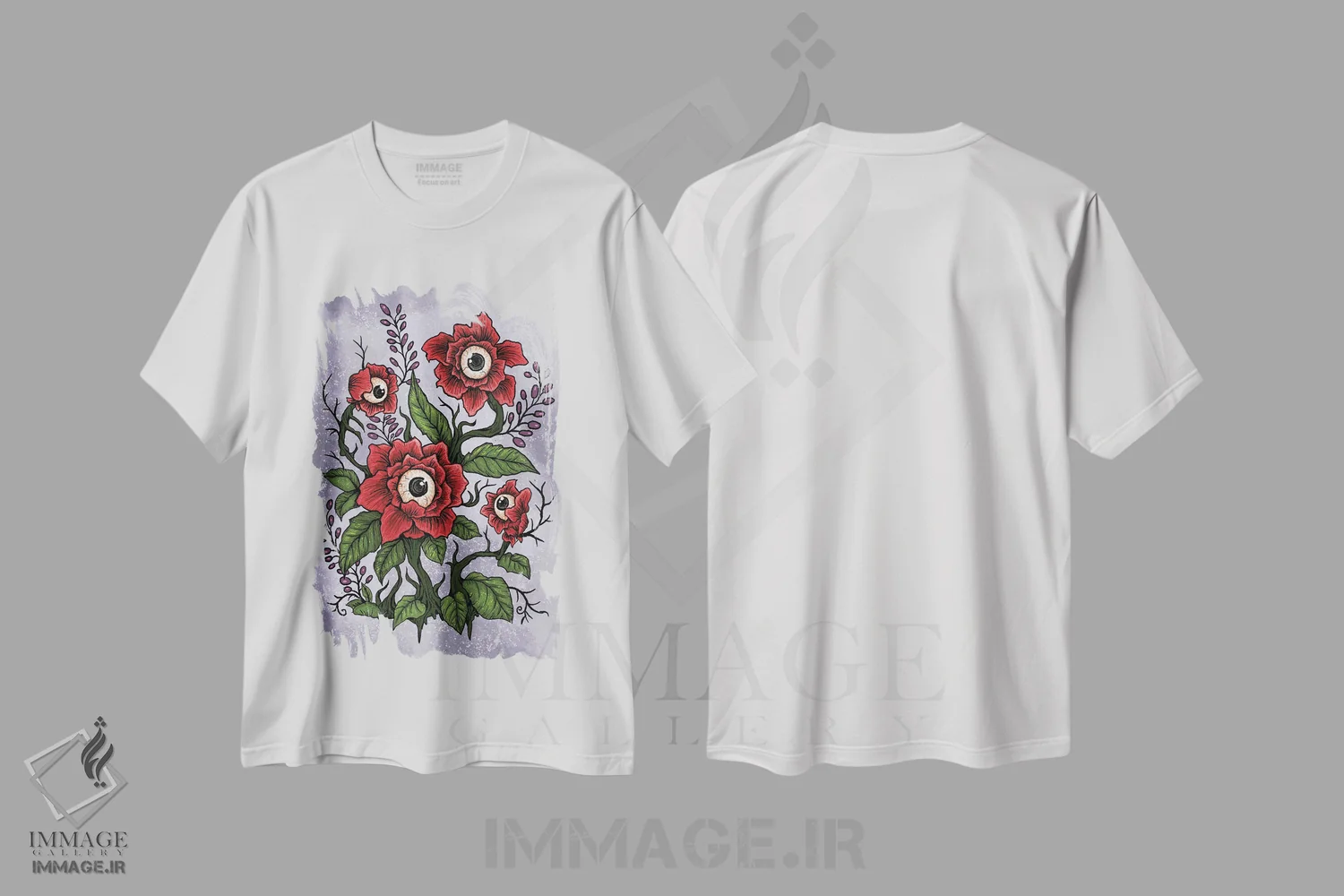 تیشرت سفید طرح دار چشم چران های ترسناک، دکوراسیون جایگزین اثر دیانا لوین | immage.ir