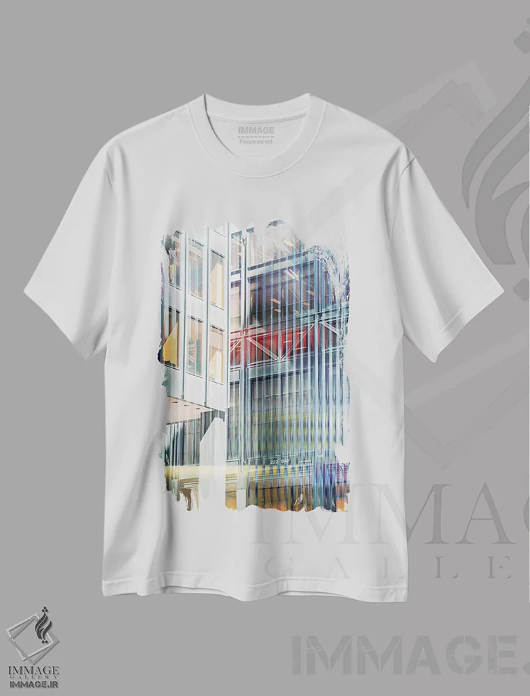 تیشرت سفید طرح دار الگوی پنجره ها شماره ۱۱، مدیوم اثر دانیلو د آلکساندریا | immage.ir