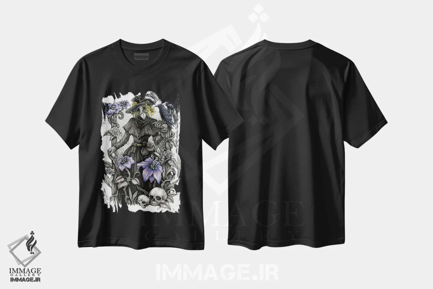 تیشرت مشکی طرح دار دکتر میازما، دکوراسیون جایگزین اثر دیانا لوین | فروشگاه ایماژ