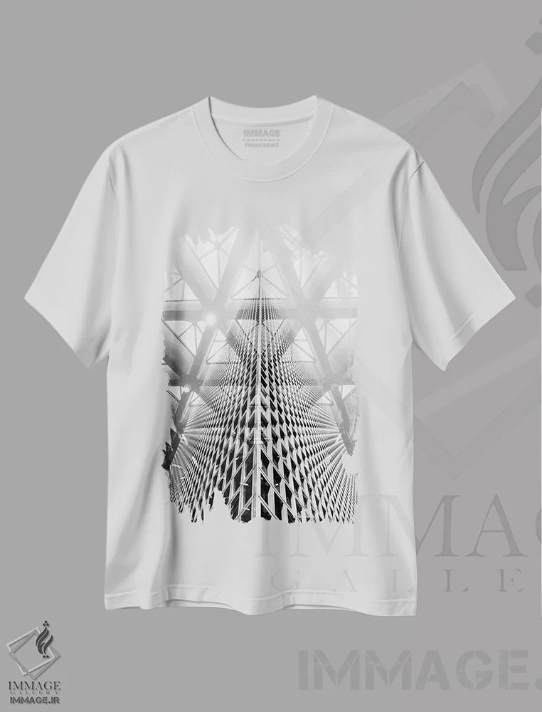 تیشرت سفید طرح دار الگوی پنجره ها شماره ۳۰، عکاسی سیاه و سفید اثر دانیلو د آلکساندریا | immage.ir