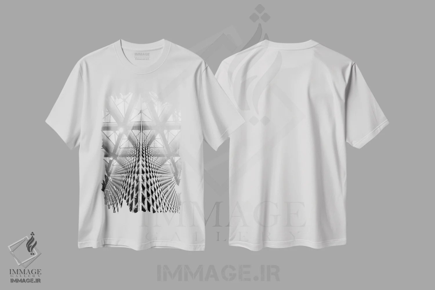 تیشرت سفید طرح دار الگوی پنجره ها شماره ۳۰، عکاسی سیاه و سفید اثر دانیلو د آلکساندریا | immage.ir