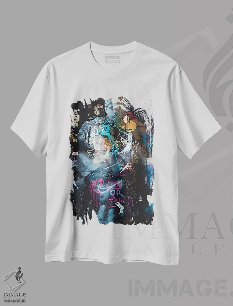 تیشرت سفید طرح دار هنر خیابانی شماره ۲، هنر دیجیتال اثر دانیلو د آلکساندریا | فروشگاه ایماژ