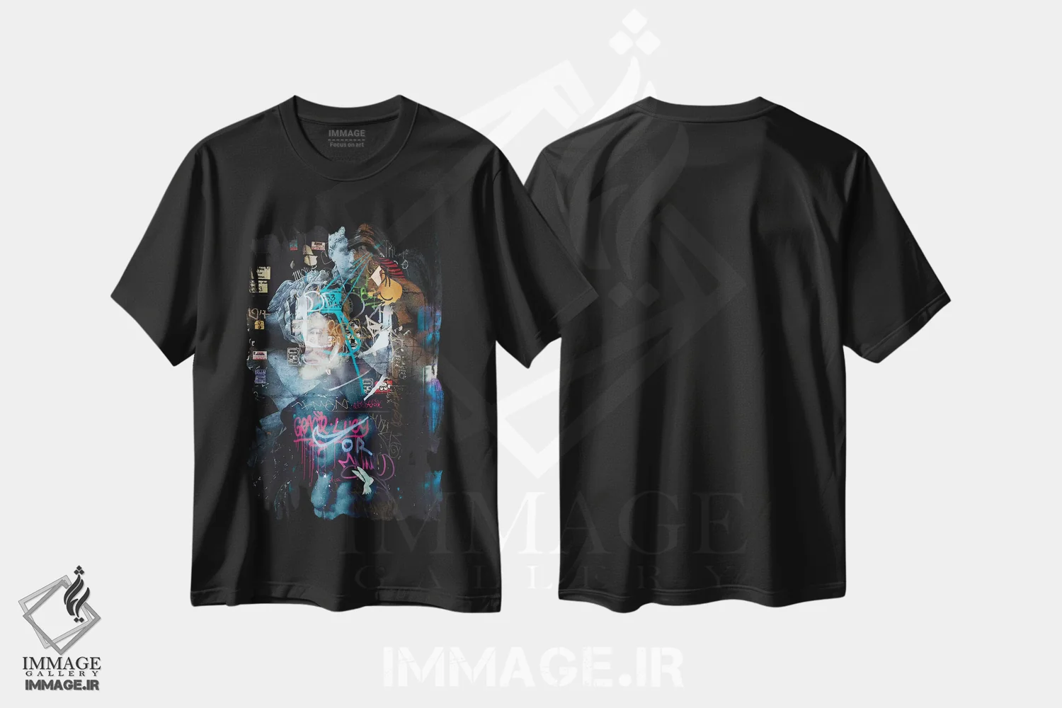 تیشرت مشکی طرح دار هنر خیابانی شماره ۲، هنر دیجیتال اثر دانیلو د آلکساندریا | immage.ir
