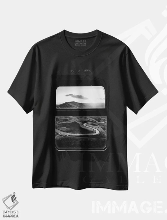 تیشرت مشکی طرح دار نمای قطار، هنر دیجیتال اثر دانیلو د آلکساندریا | immage.ir