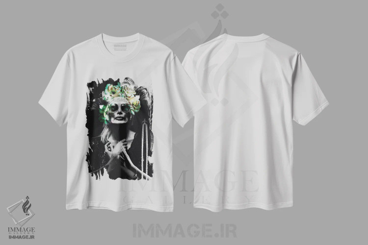 تیشرت سفید طرح دار زن و ایمان، عکاسی ترکیبی اثر دانیلو د آلکساندریا | فروشگاه ایماژ