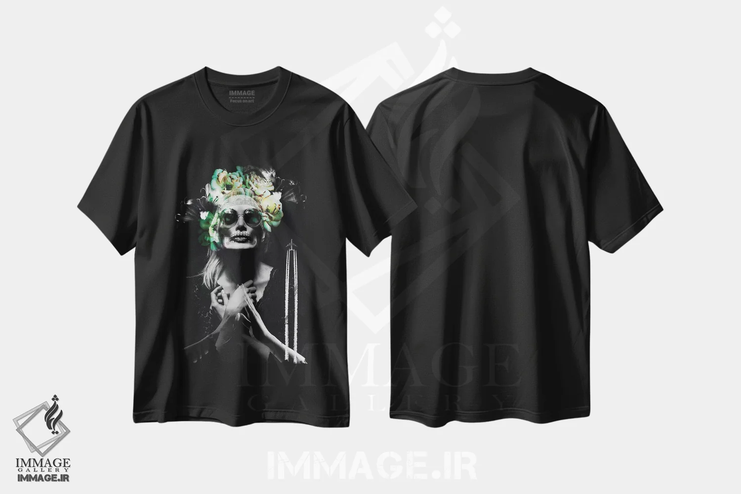 تیشرت مشکی طرح دار زن و ایمان، عکاسی ترکیبی اثر دانیلو د آلکساندریا | immage.ir