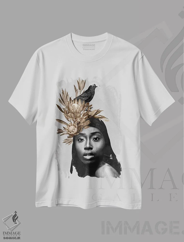 تیشرت سفید طرح دار پرنده سیاه، عکاسی ترکیبی اثر دانیلو د آلکساندریا | immage.ir