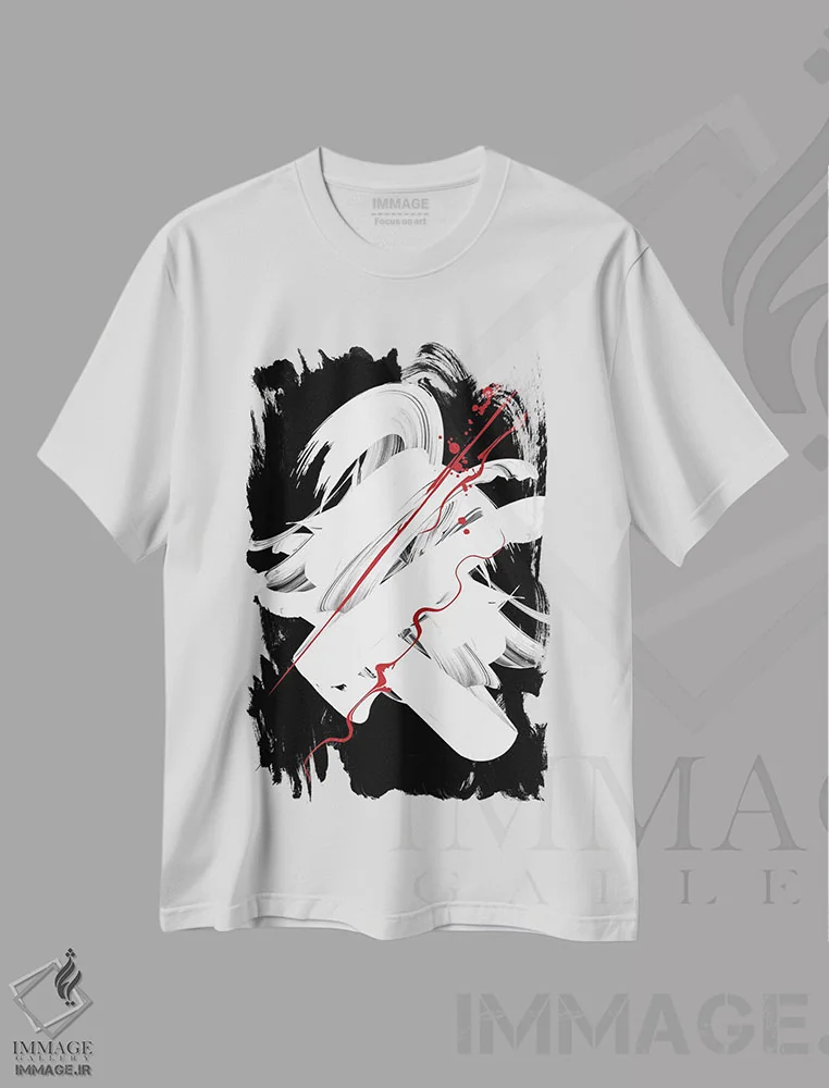 تیشرت سفید طرح دار قرمز | مرکب III اثر دانیلو د آلکساندریا | فروشگاه ایماژ