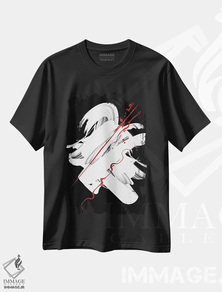 تیشرت مشکی طرح دار قرمز | مرکب III اثر دانیلو د آلکساندریا | immage.ir