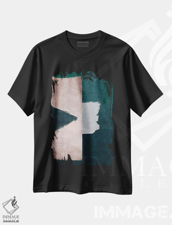 تیشرت مشکی طرح دار دیپتیک قلم مو سبز B اثر دانیلو د آلکساندریا | فروشگاه ایماژ