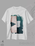 تیشرت سفید طرح دار دیپتیک قلم مو سبز B اثر دانیلو د آلکساندریا | immage.ir