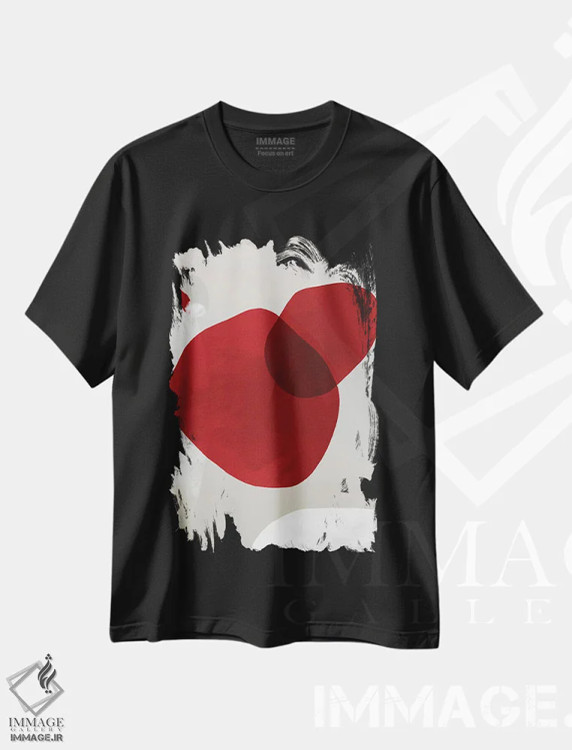 تیشرت مشکی طرح دار قرمز | جئو II اثر دانیلو د آلکساندریا | فروشگاه ایماژ