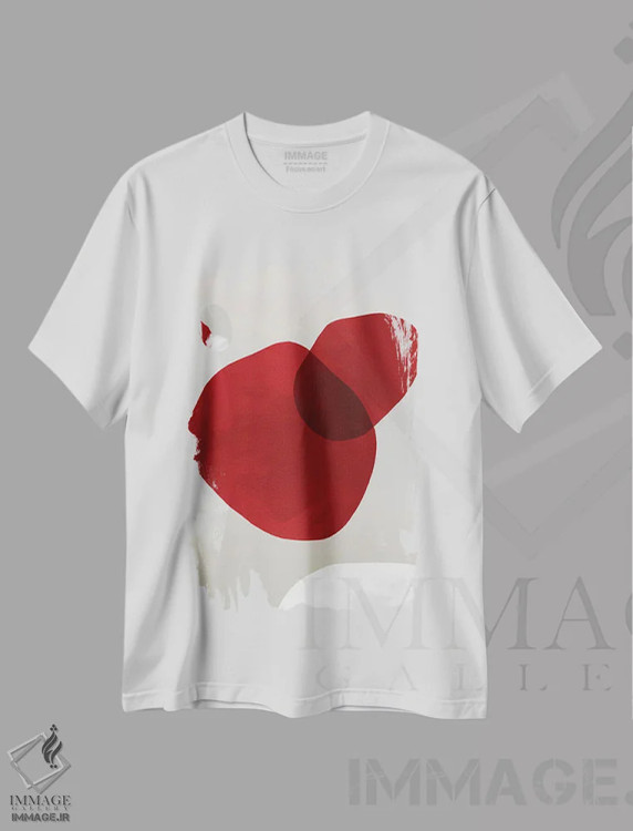 تیشرت سفید طرح دار قرمز | جئو II اثر دانیلو د آلکساندریا | immage.ir