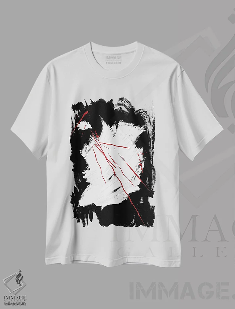 تیشرت سفید طرح دار قرمز | مرکب IV اثر دانیلو د آلکساندریا | فروشگاه ایماژ