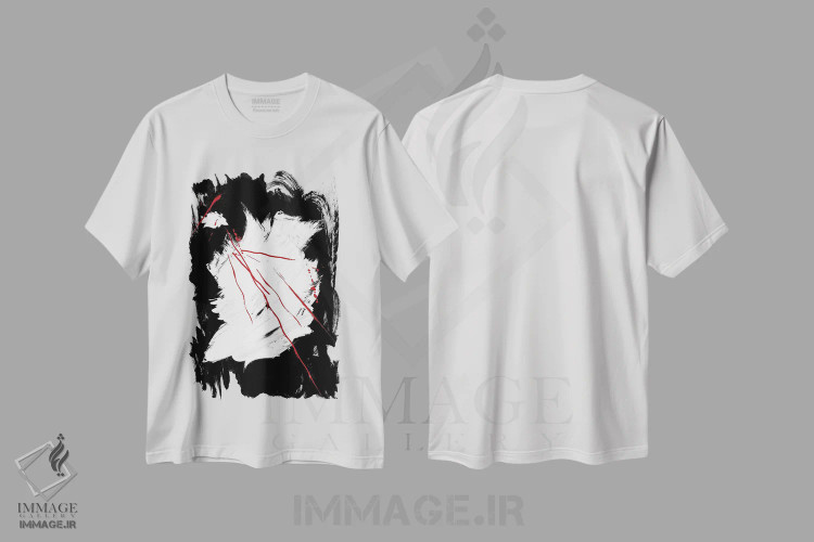 تیشرت سفید طرح دار قرمز | مرکب IV اثر دانیلو د آلکساندریا | فروشگاه ایماژ