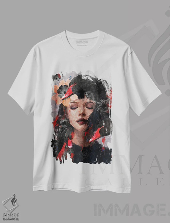 تیشرت سفید طرح دار قرمز | قو I اثر دانیلو د آلکساندریا | immage.ir