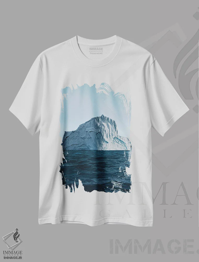 تیشرت سفید طرح دار کوه یخ | عکس I، مدیوم اثر دانیلو د آلکساندریا | فروشگاه ایماژ